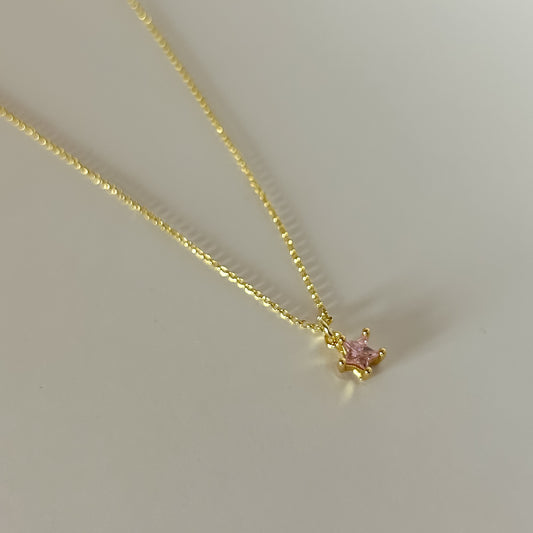 Pink Shining Star Necklace