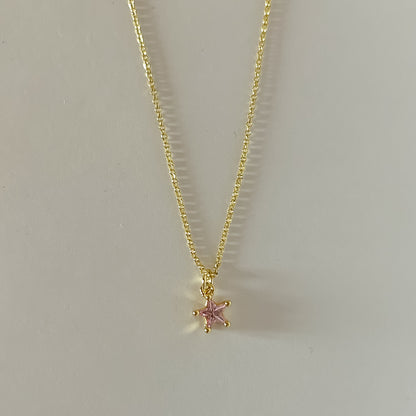 Pink Shining Star Necklace