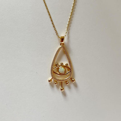 Opal Evil Eye Necklace