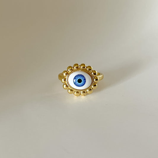 Beaded Evil Eye Ring