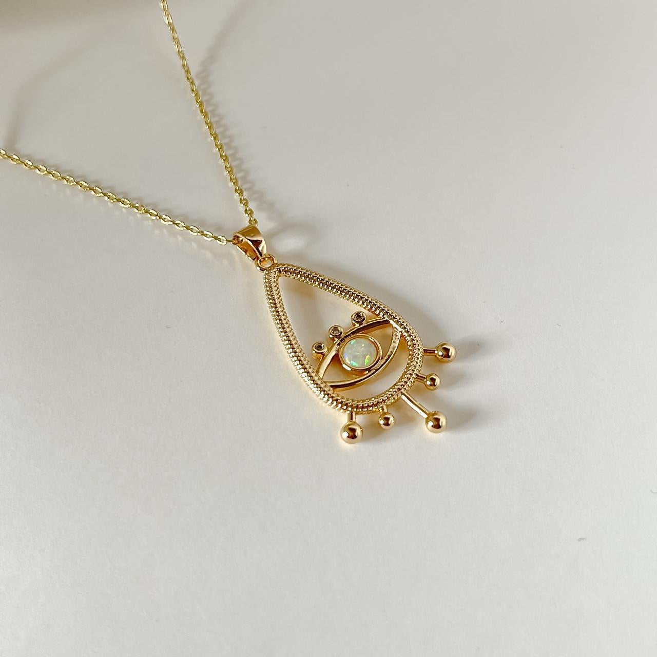Opal Evil Eye Necklace