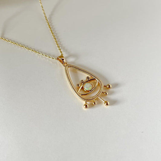 Opal Evil Eye Necklace